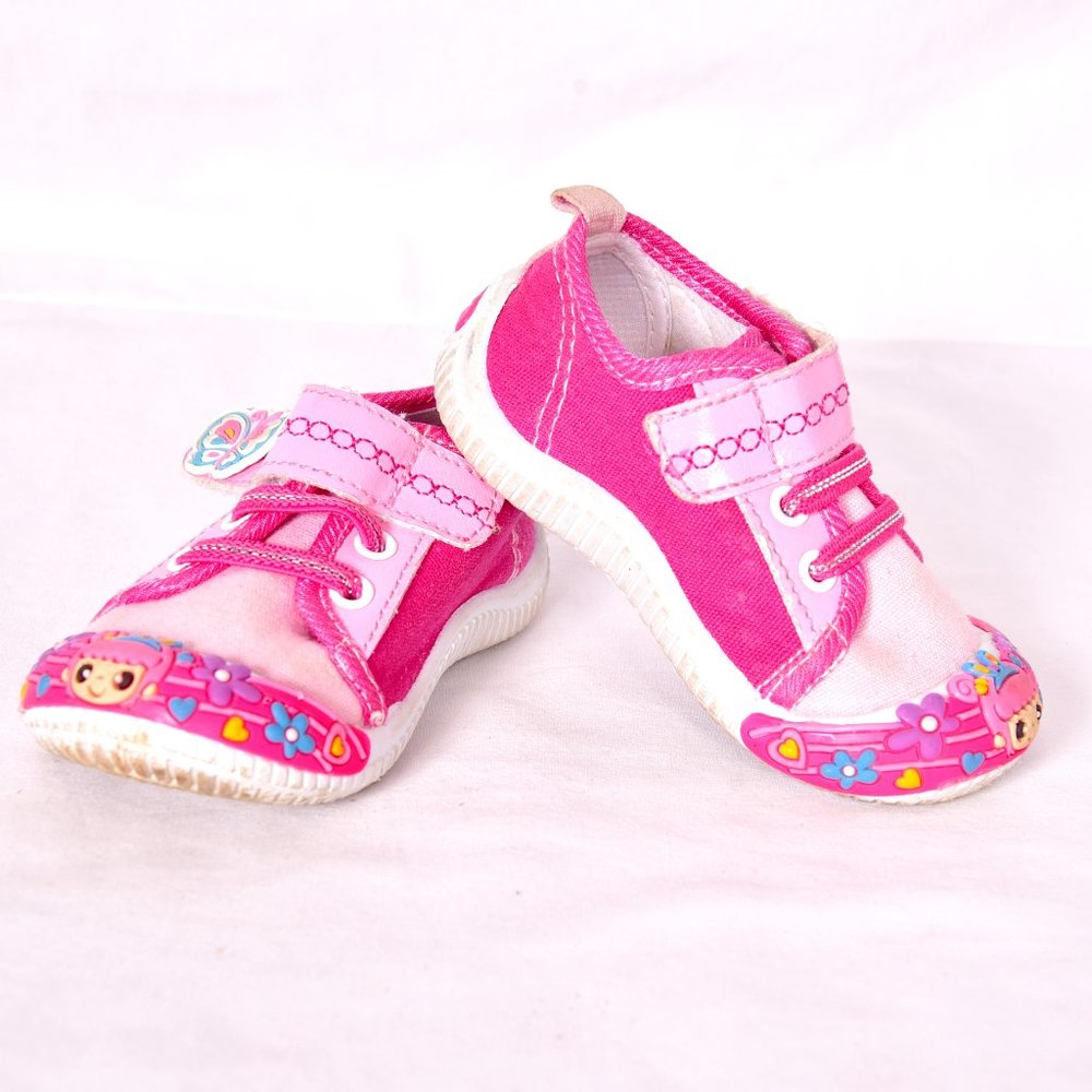 Chulis Baby Toddler Girl Shoes Canvas Pink Sneakers Girl's Size 18